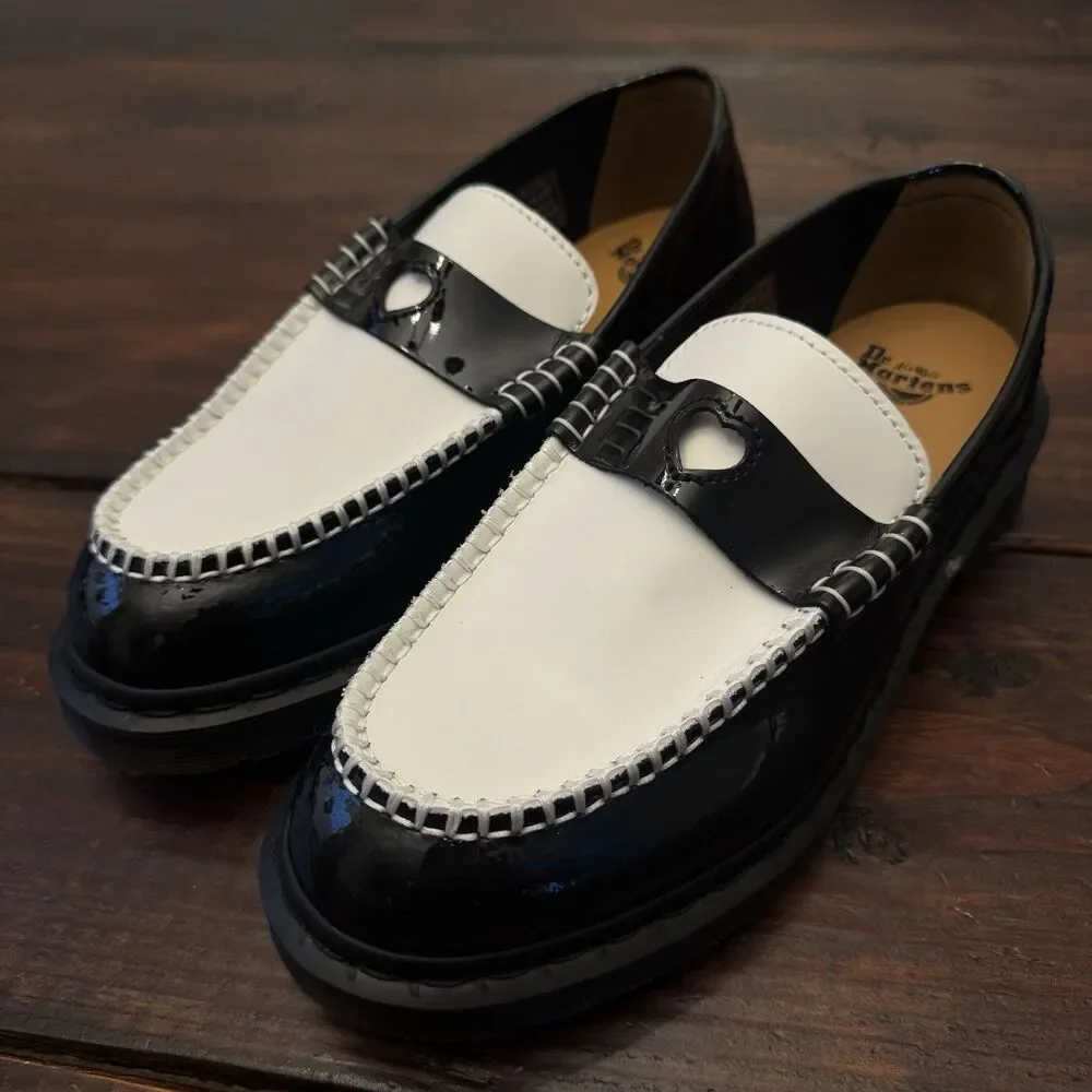 Dr Martens Penton Heart Two-Tone Patent Leather Loafers